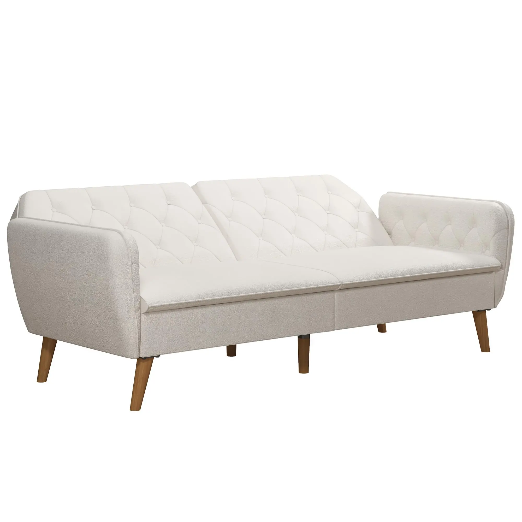 Tallulah Ivory Boucle Memory Foam Futon-4