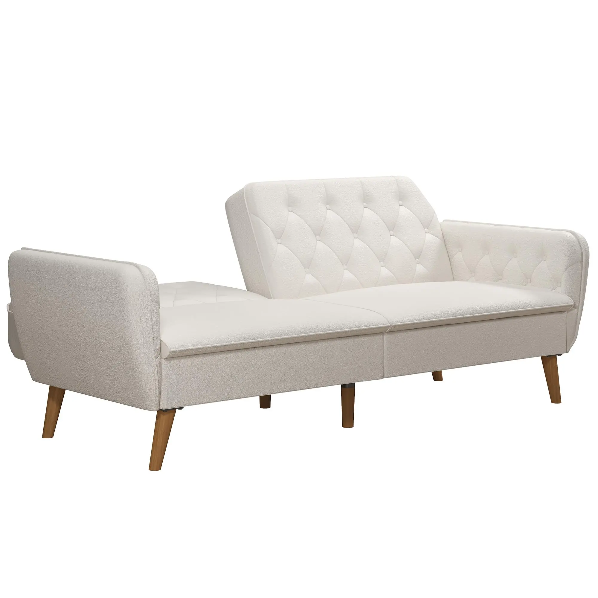 Tallulah Ivory Boucle Memory Foam Futon-5