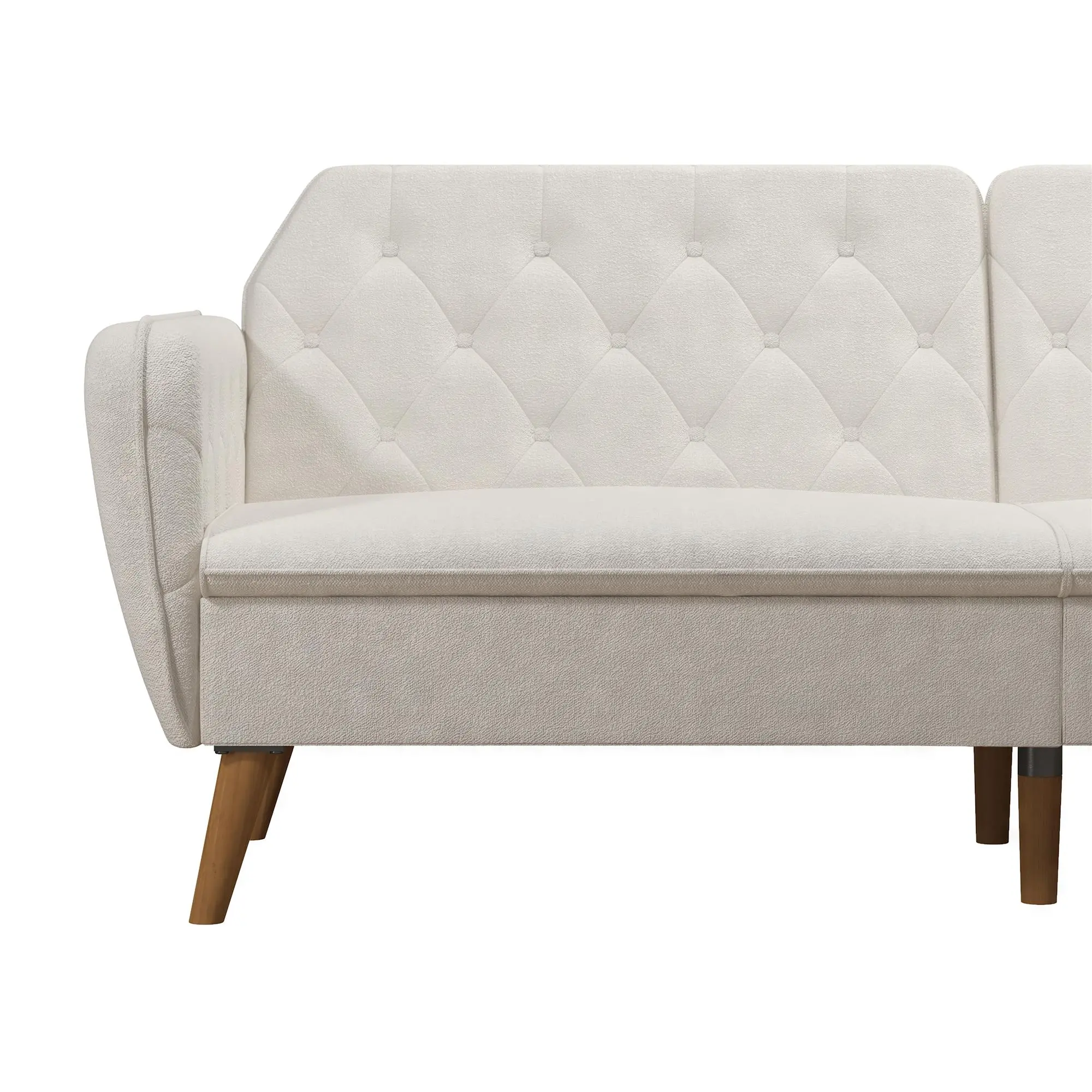 Tallulah Ivory Boucle Memory Foam Futon-9
