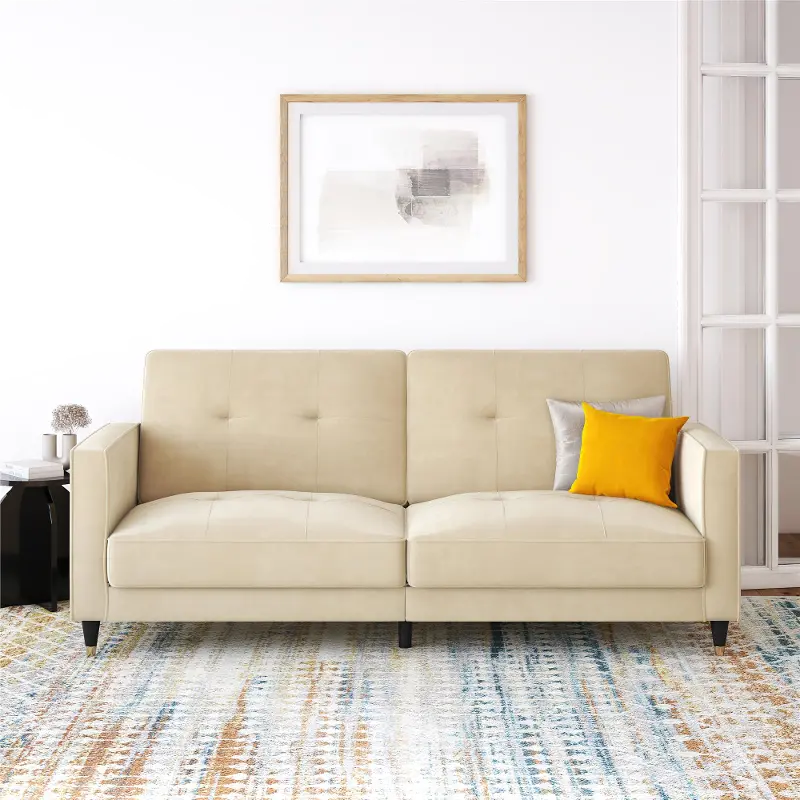 Penelope Cream Velvet Sofa Bed