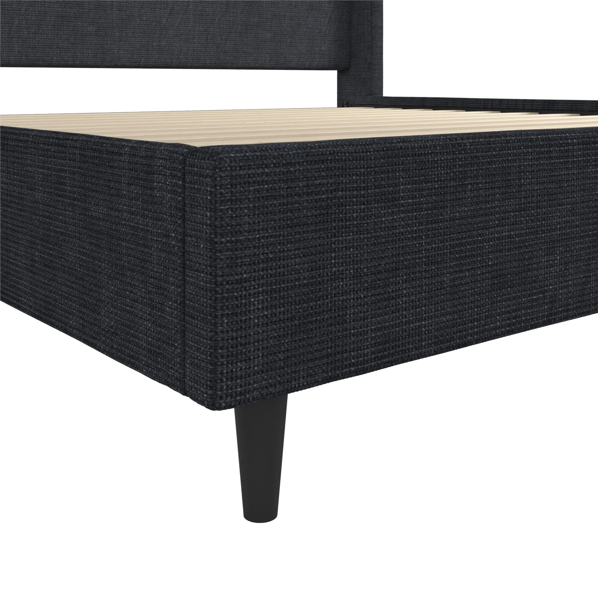 Eveline Dark Blue Upholstered King Bed-9