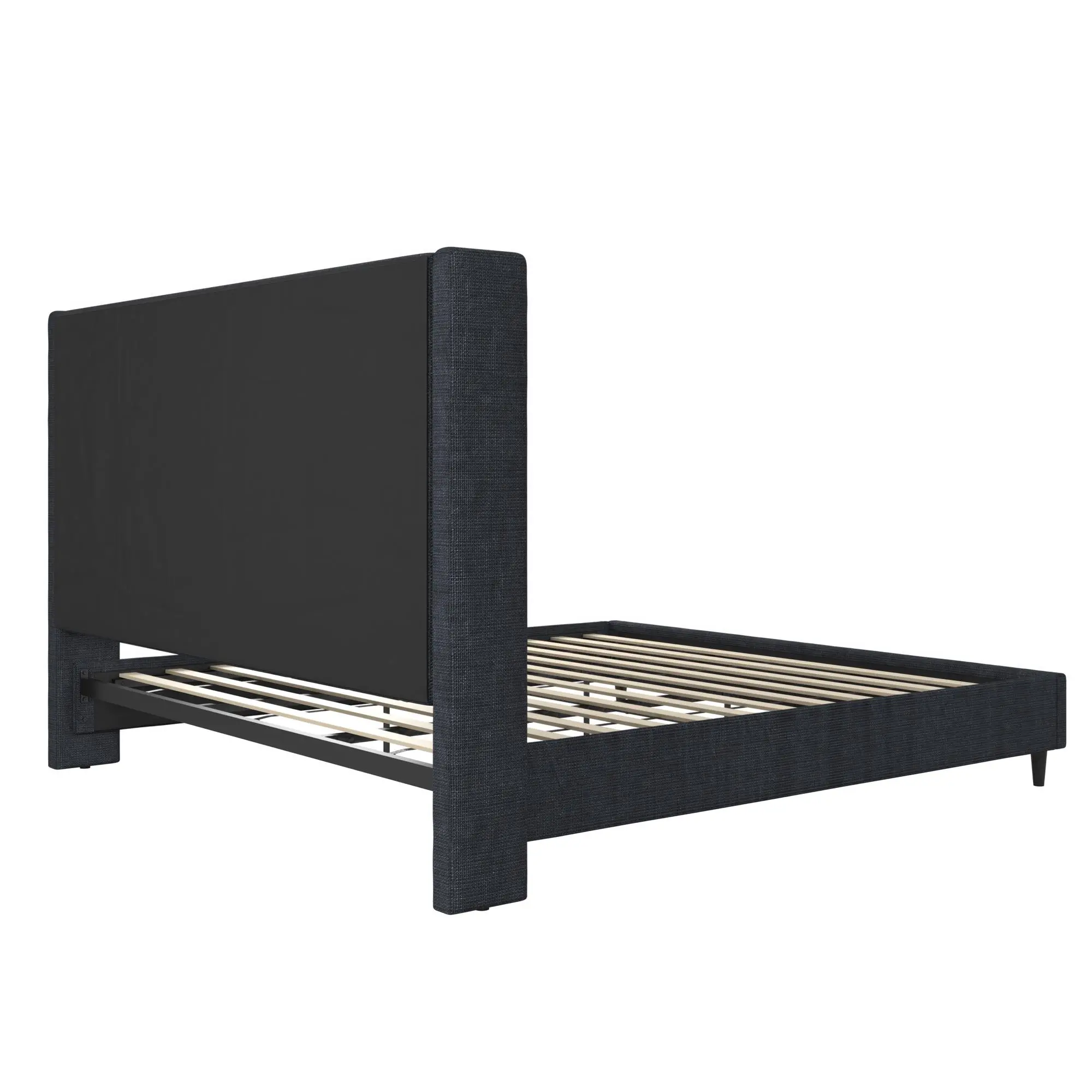 Eveline Dark Blue Upholstered King Bed-5