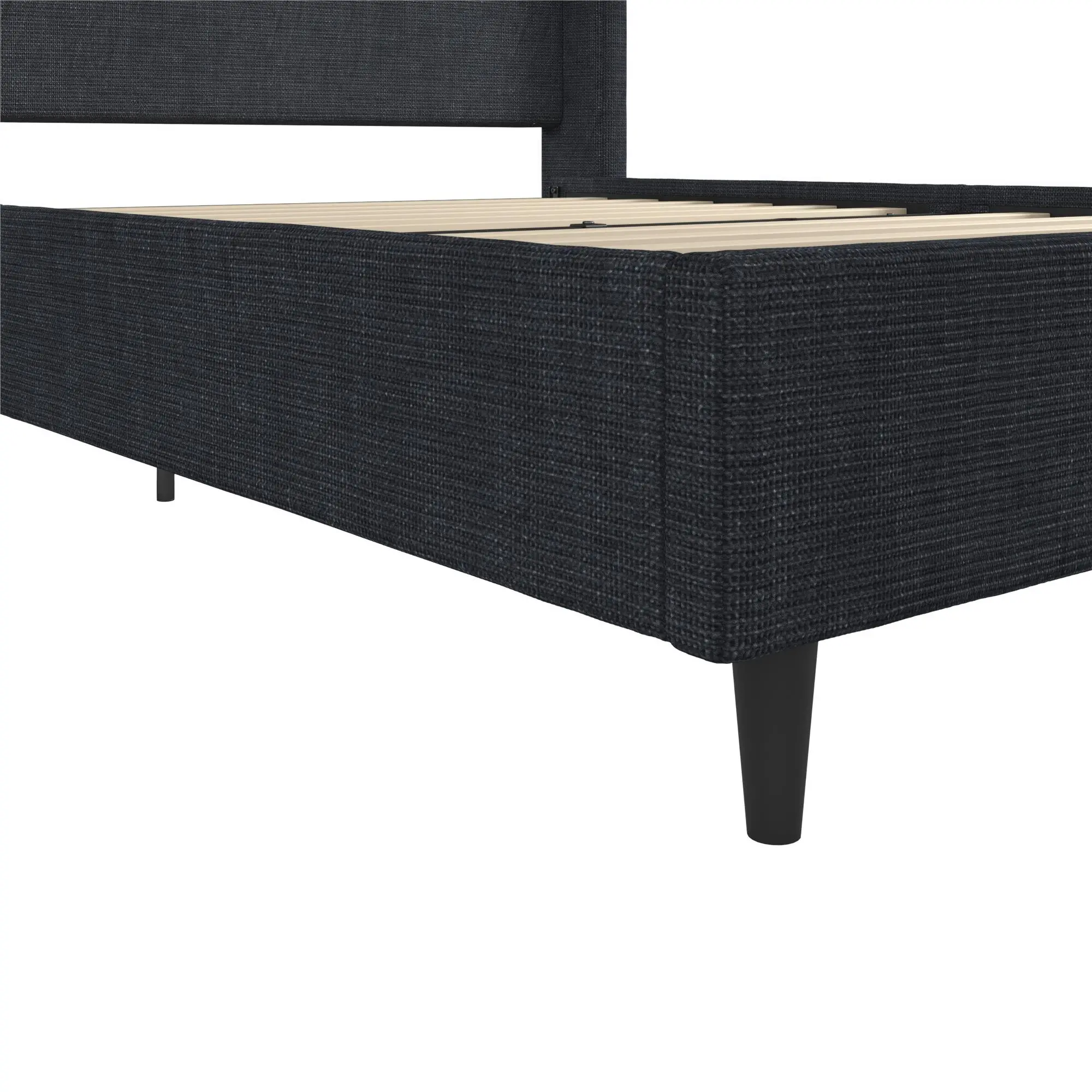 Eveline Dark Blue Upholstered Queen Bed-8