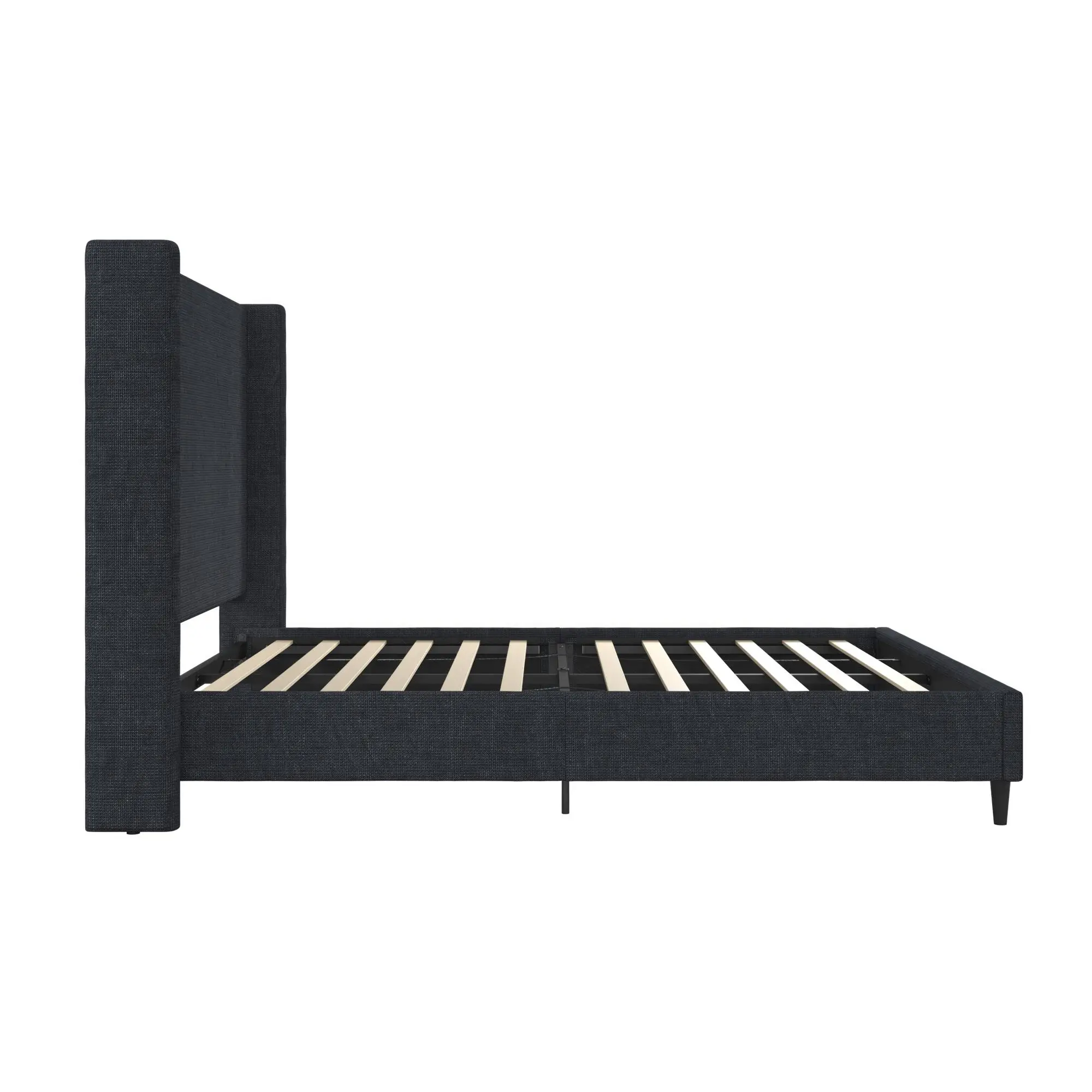 Eveline Dark Blue Upholstered Queen Bed-4