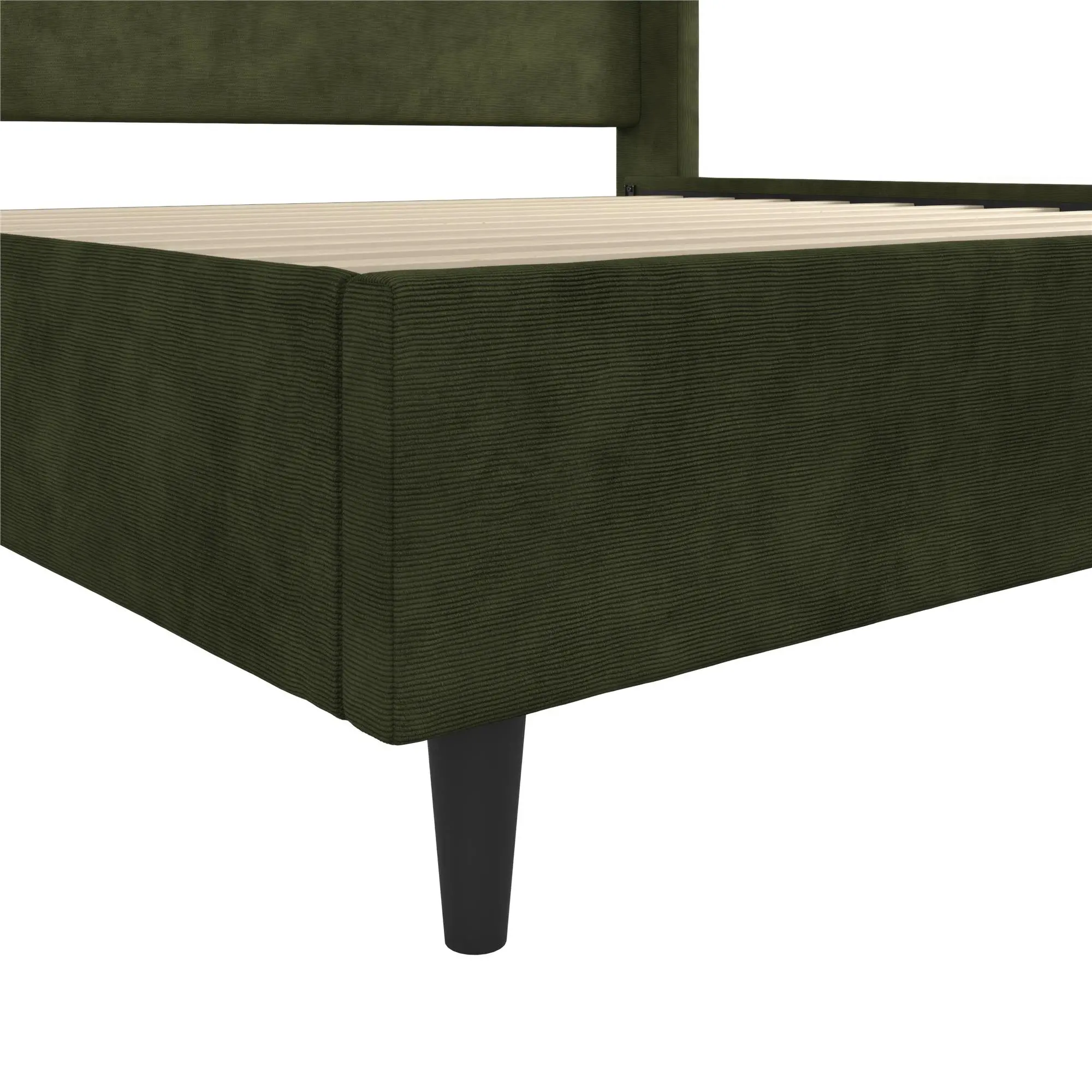 Eveline Dark Green Upholstered King Bed-10