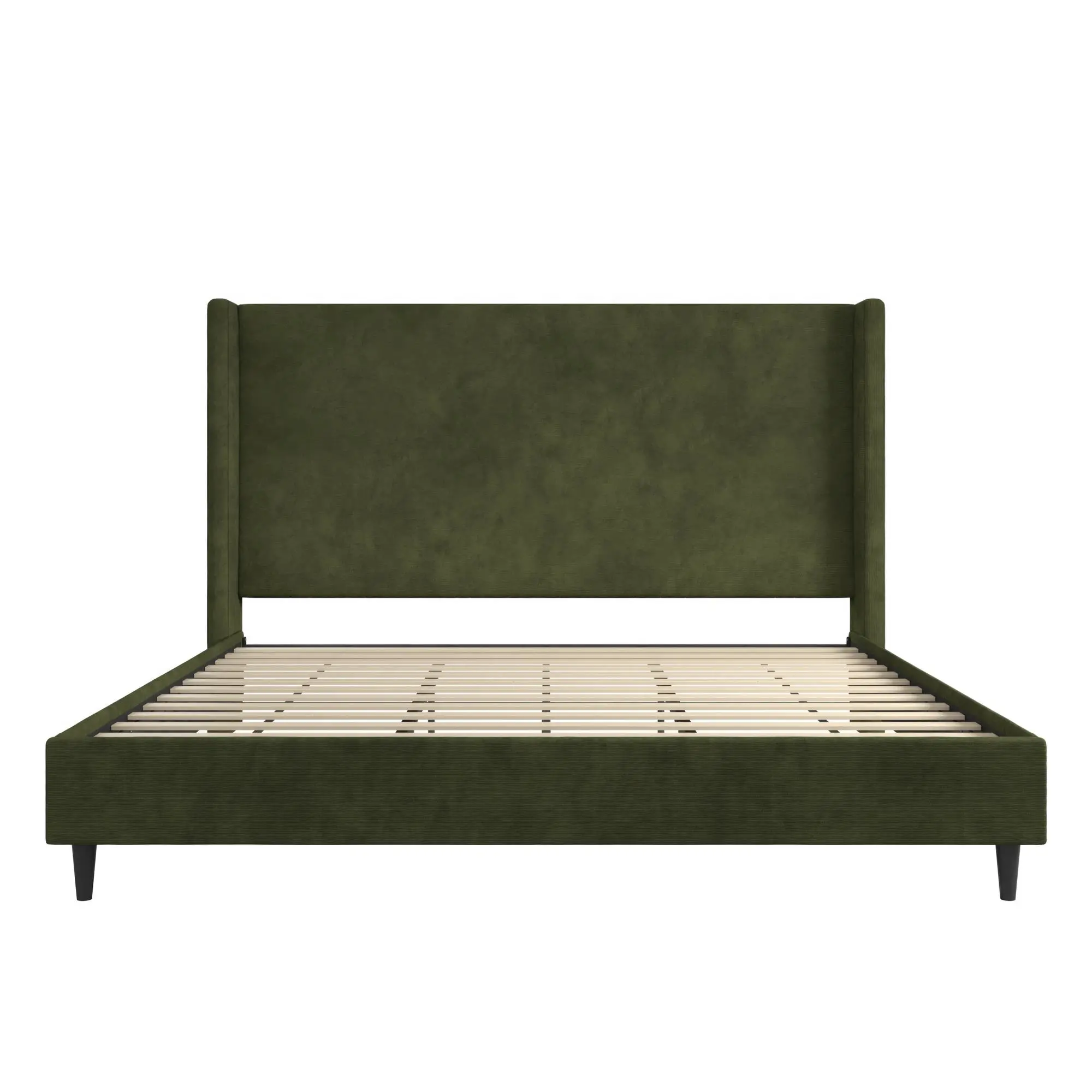 Eveline Dark Green Upholstered King Bed-1