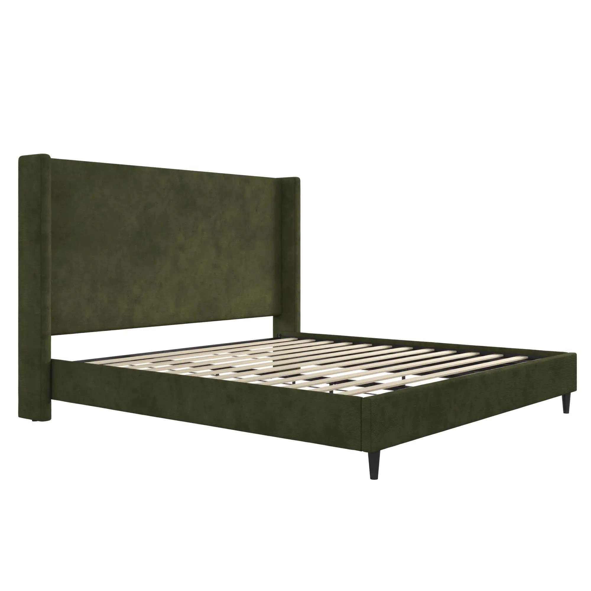 Eveline Dark Green Upholstered King Bed-3