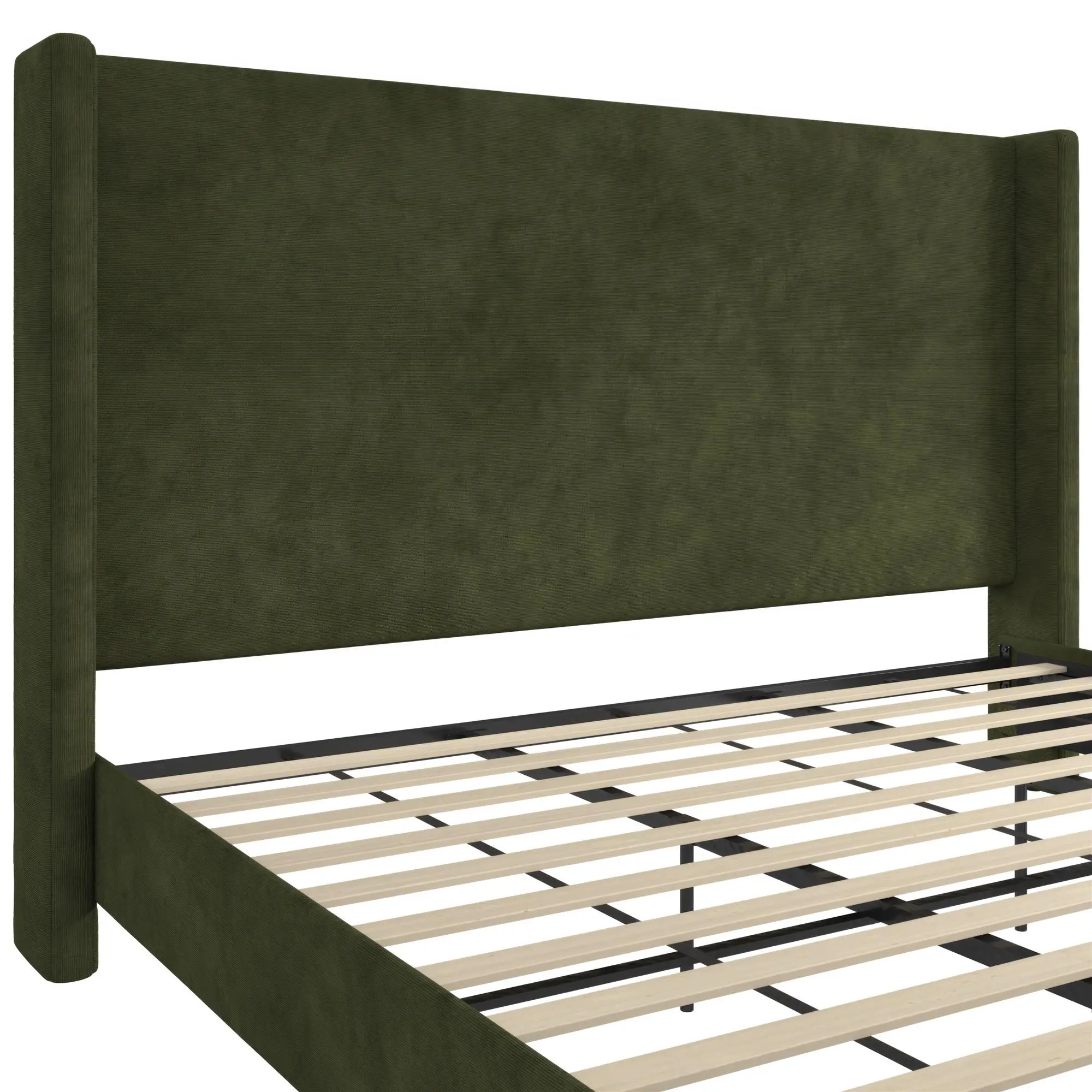 Eveline Dark Green Upholstered King Bed-7