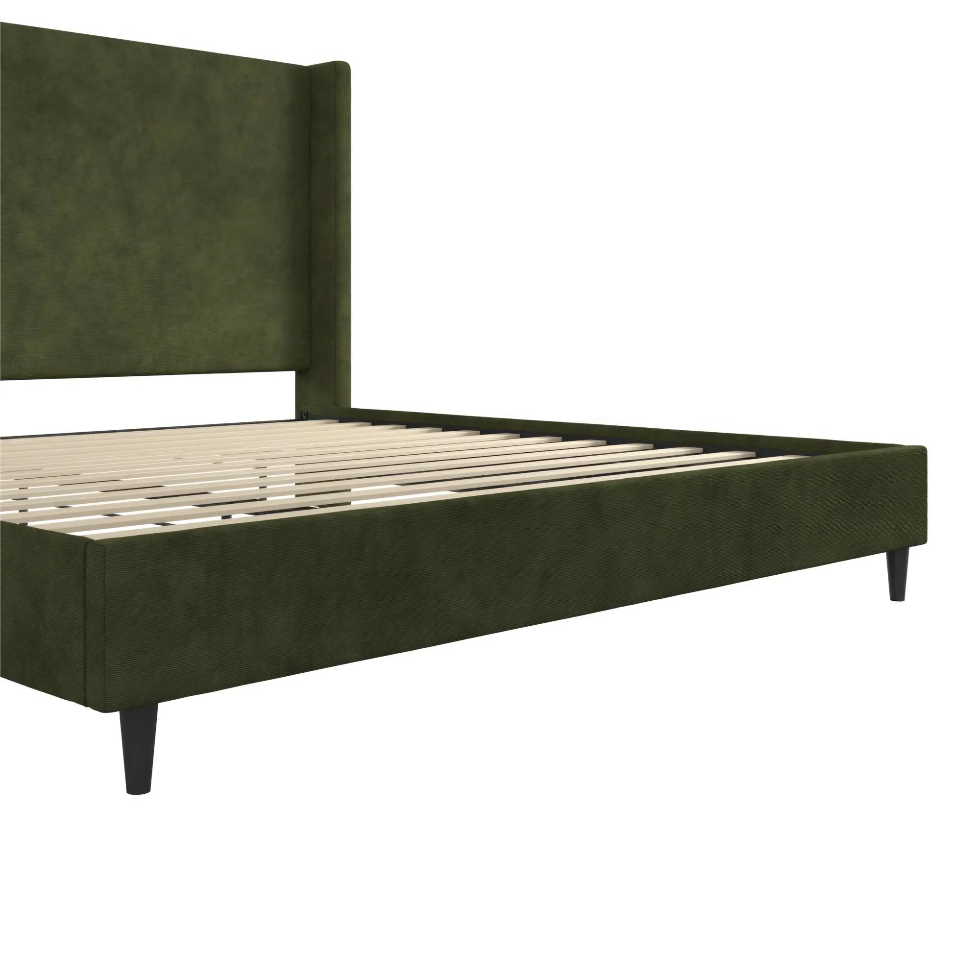 Eveline Dark Green Upholstered King Bed-9