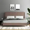 Lamora Taupe Upholstered King Bed with USB