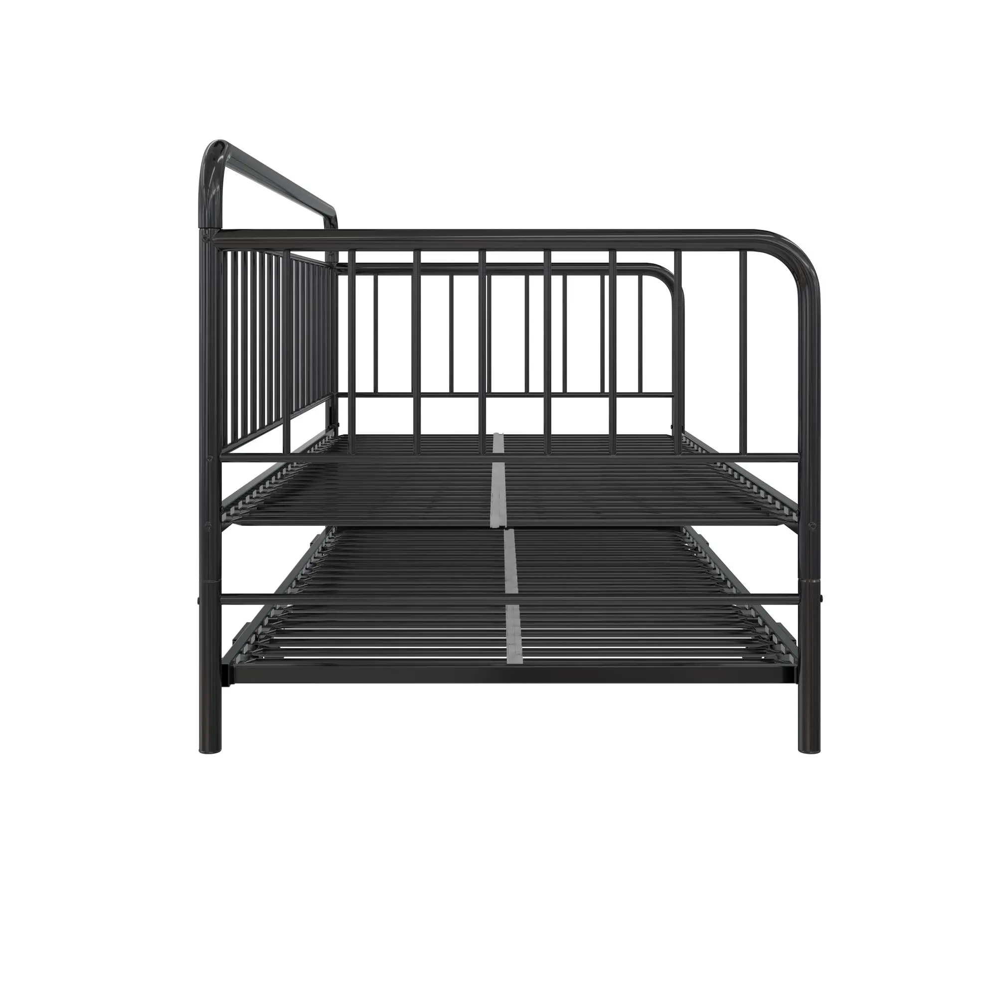Oddny Black Metal Twin Daybed with Pop Up Trundle Bed-6