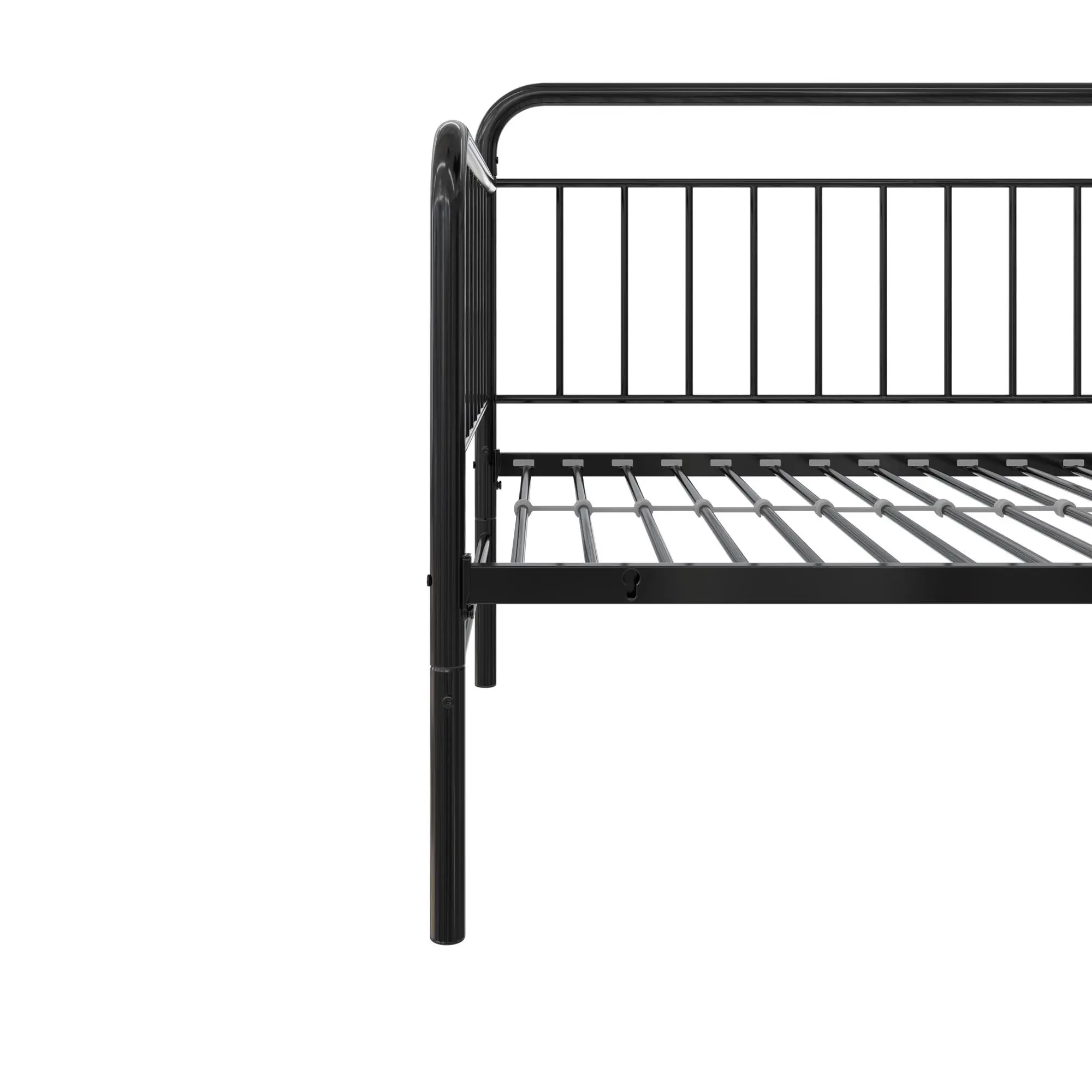 Oddny Black Metal Twin Daybed with Pop Up Trundle Bed-7