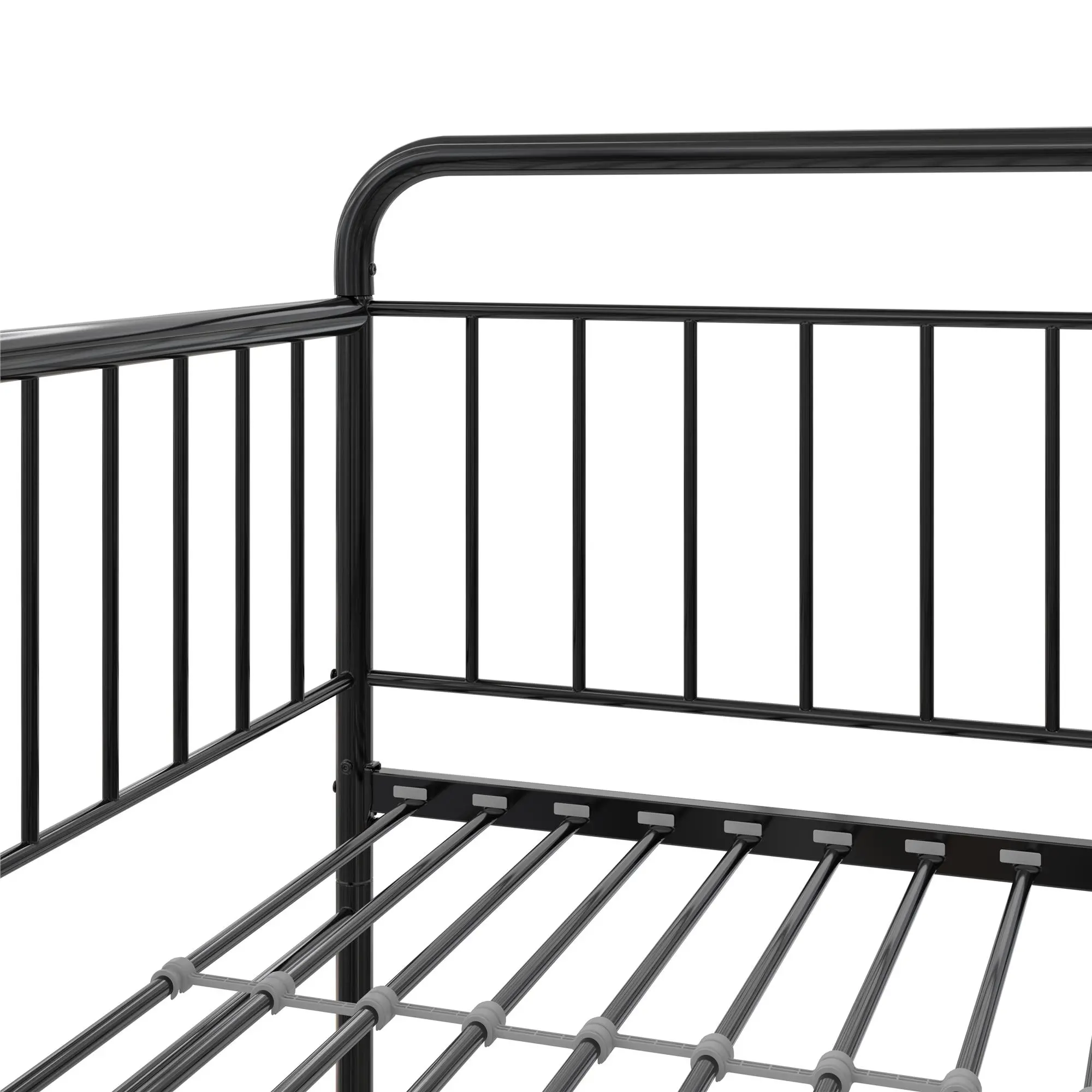 Oddny Black Metal Twin Daybed with Pop Up Trundle Bed-8