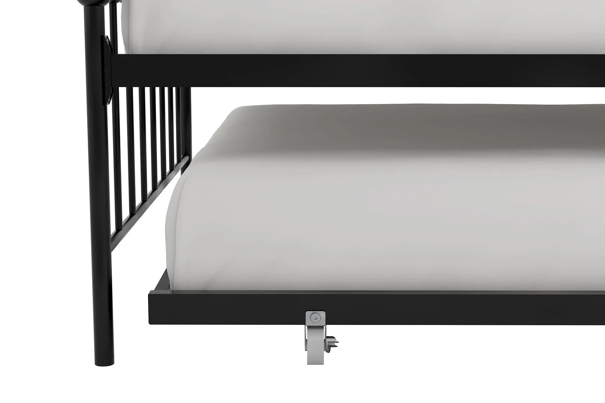 Bright Pop Black Metal Twin Daybed with Trundle-3