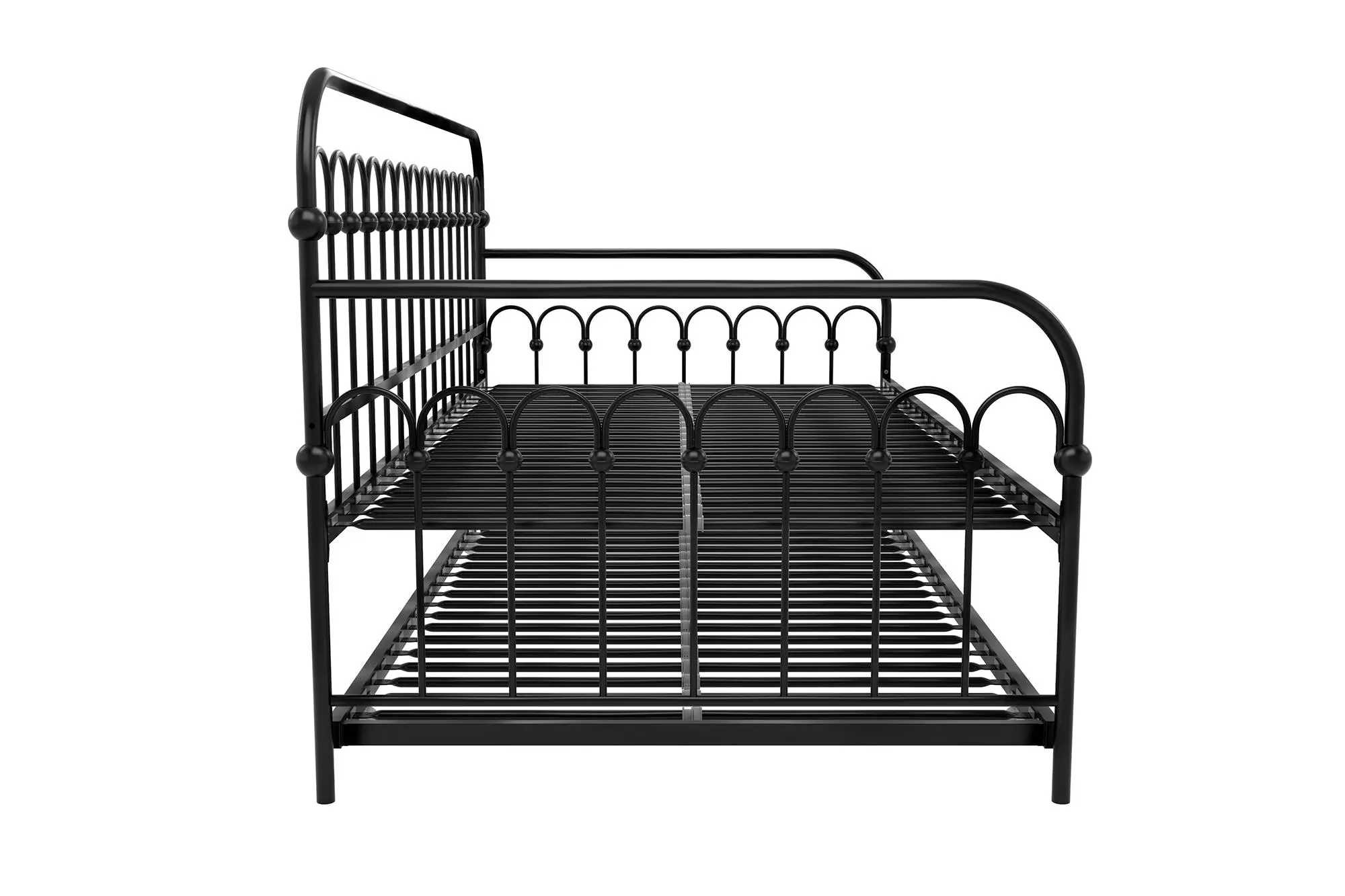 Bright Pop Black Metal Twin Daybed with Trundle-6