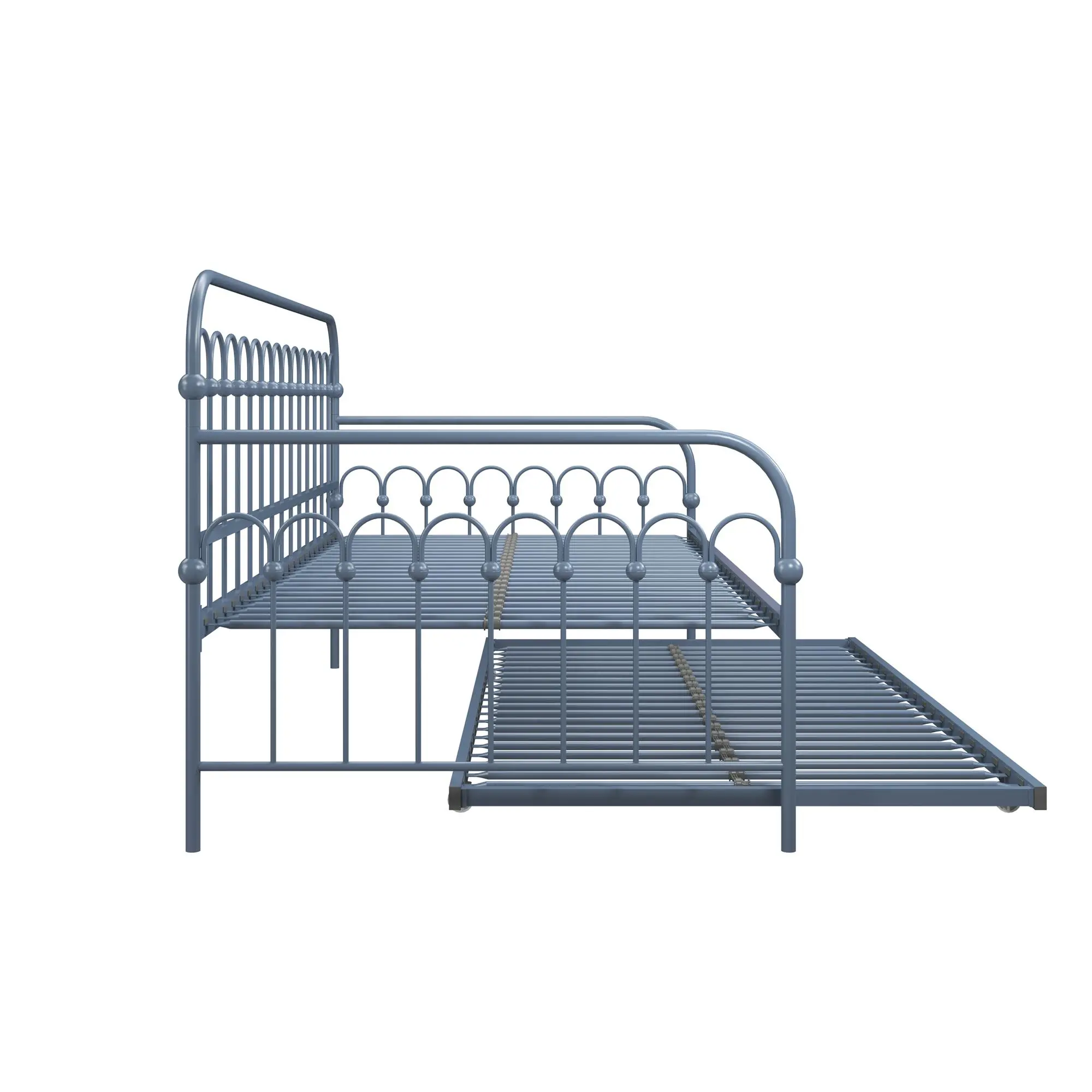 Bright Pop Stone Blue Metal Twin Daybed with Trundle-5
