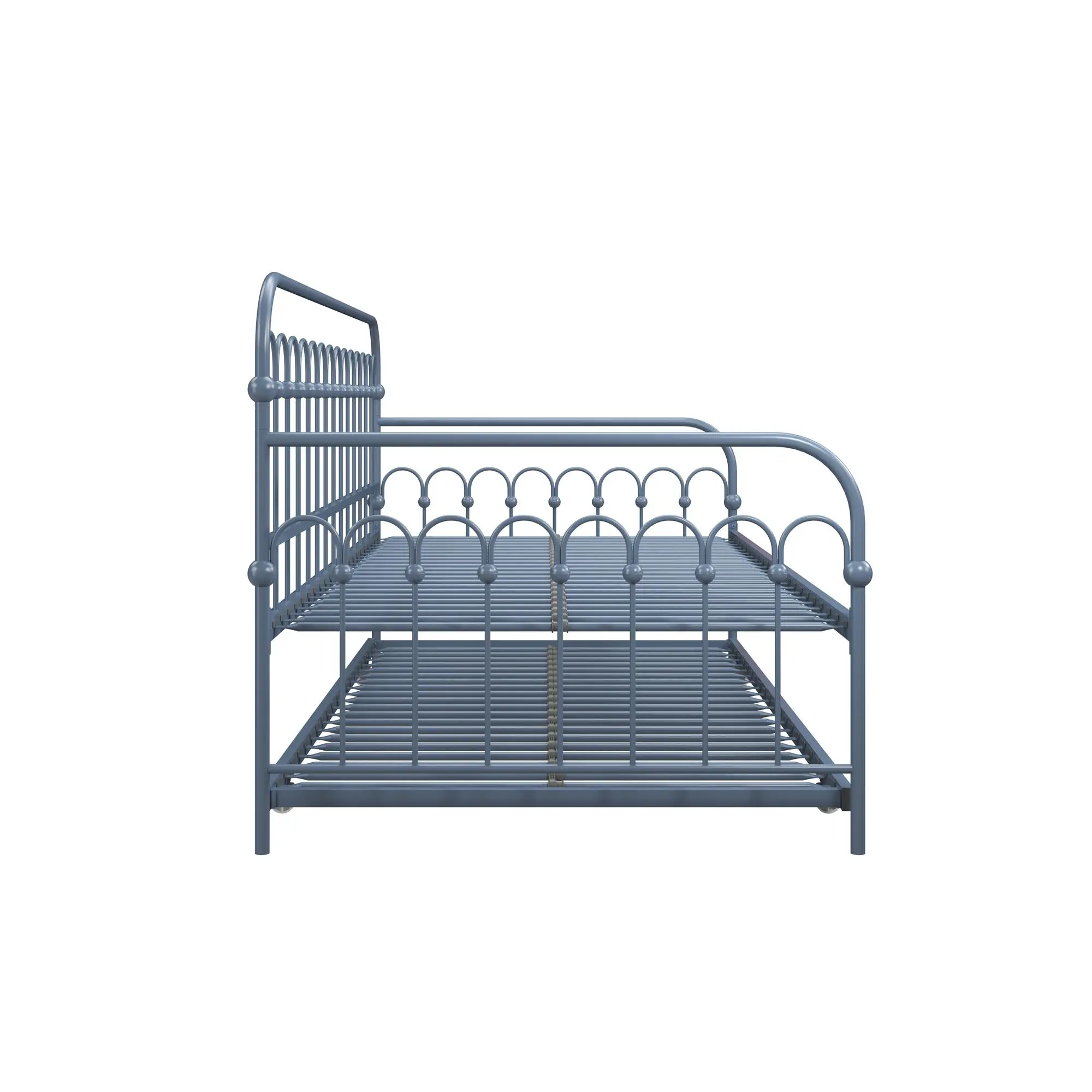 Bright Pop Stone Blue Metal Twin Daybed with Trundle-6