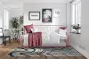 Bright Pop Dusty Rose Metal Twin Daybed with Trundle