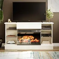 Oslo White Fireplace TV Stand