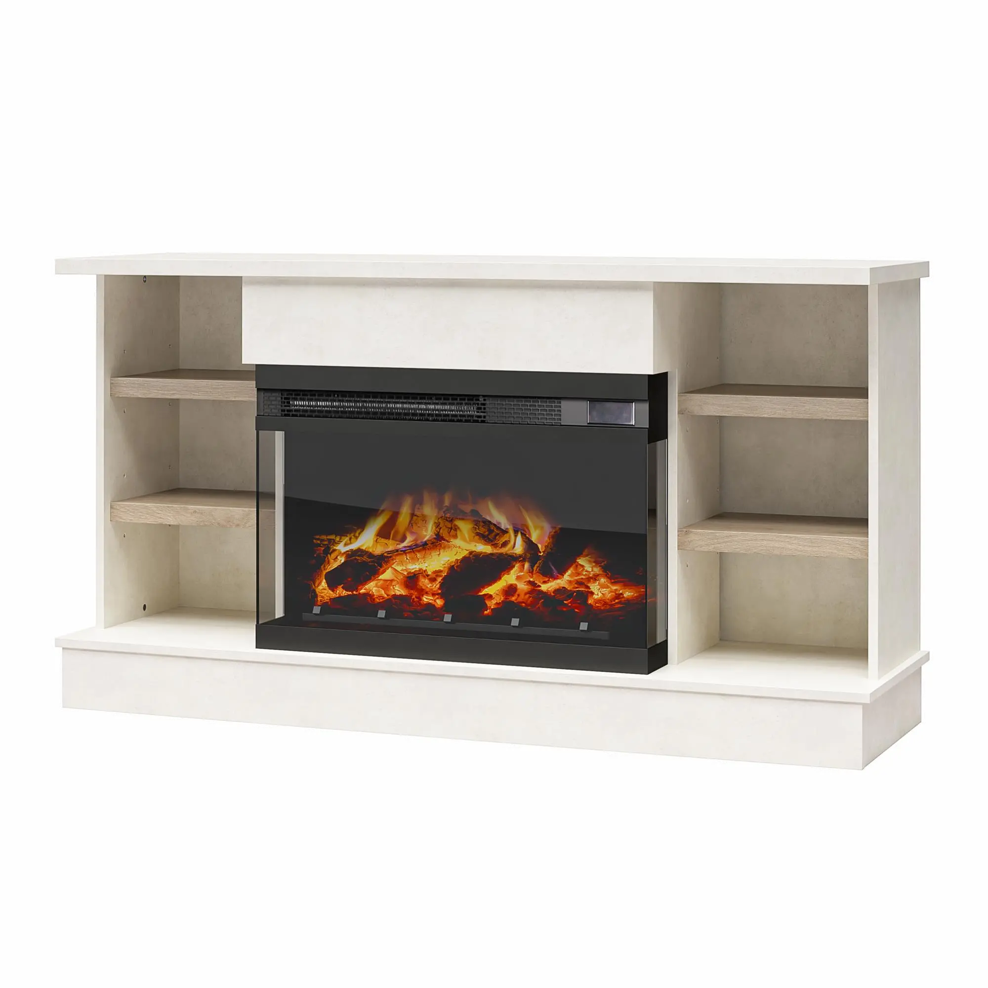 Oslo White Fireplace TV Stand-1
