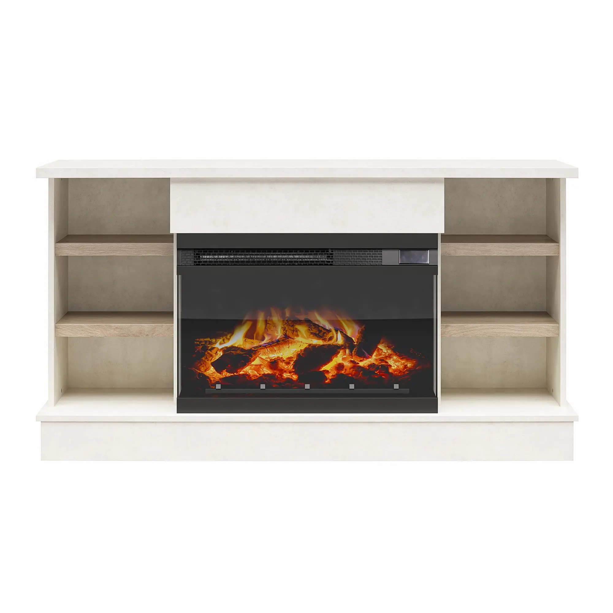 Oslo White Fireplace TV Stand-4