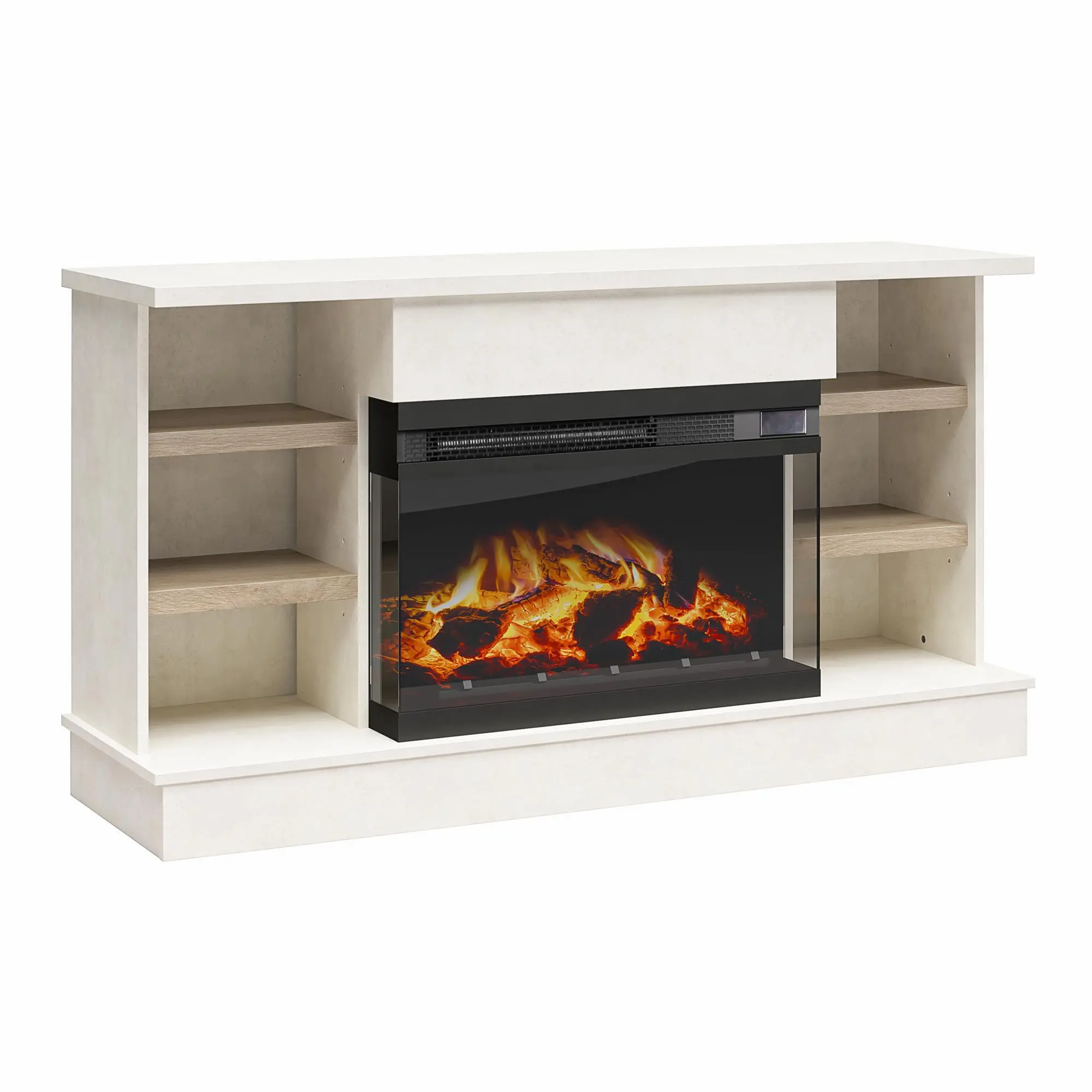 Oslo White Fireplace TV Stand-5