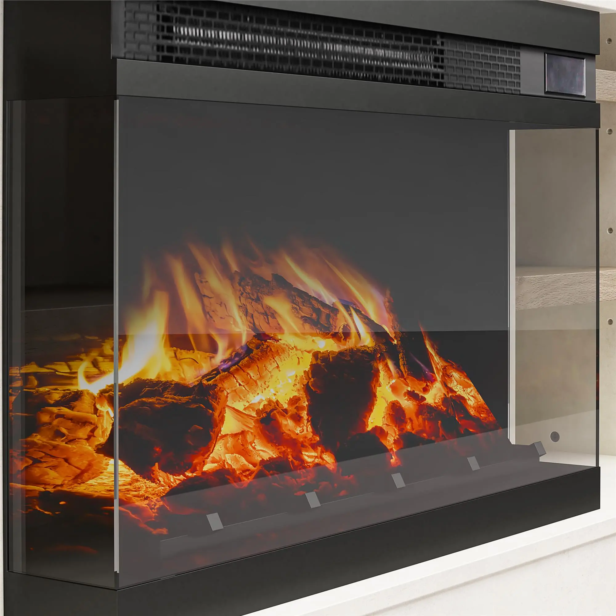 Oslo White Fireplace TV Stand-7