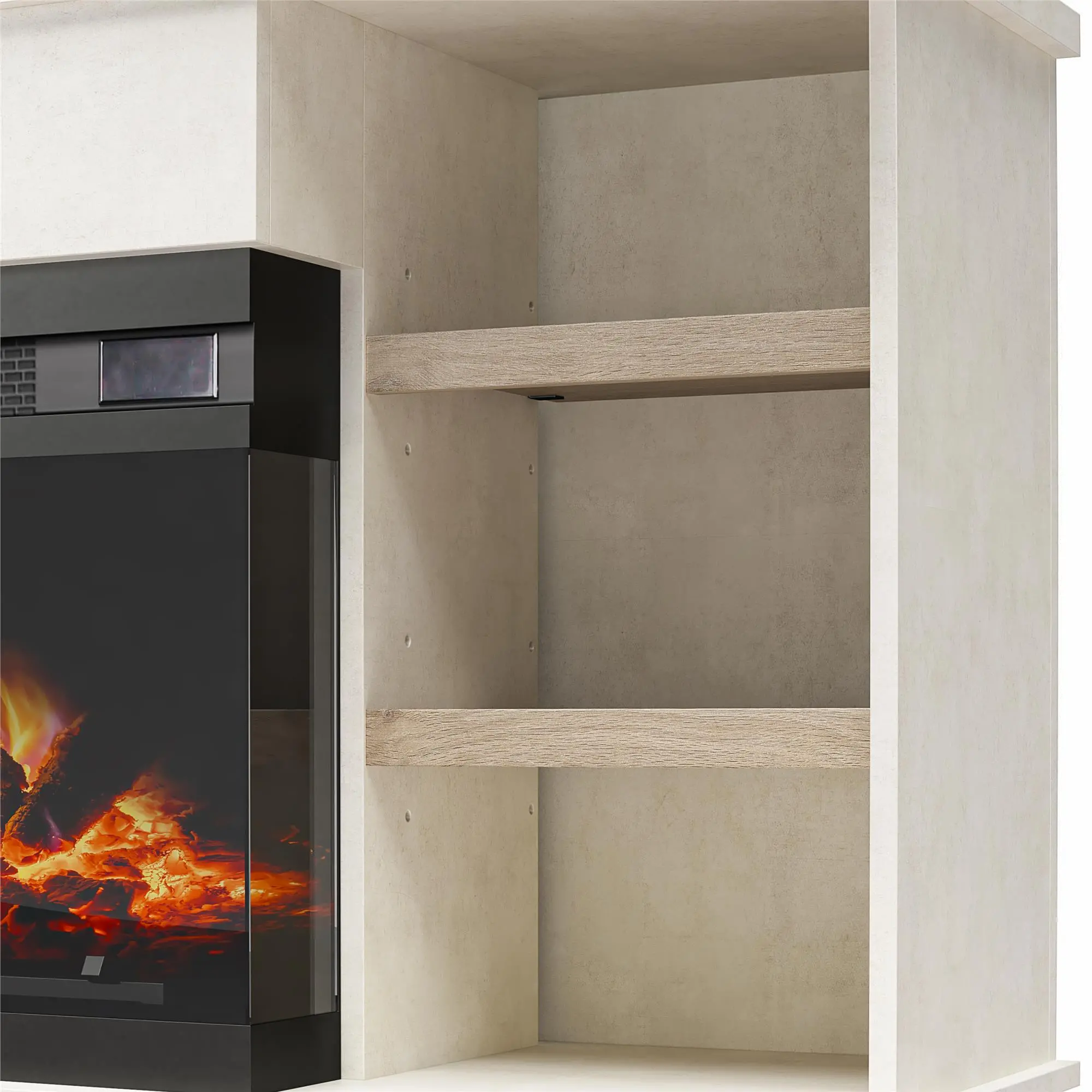 Oslo White Fireplace TV Stand-8