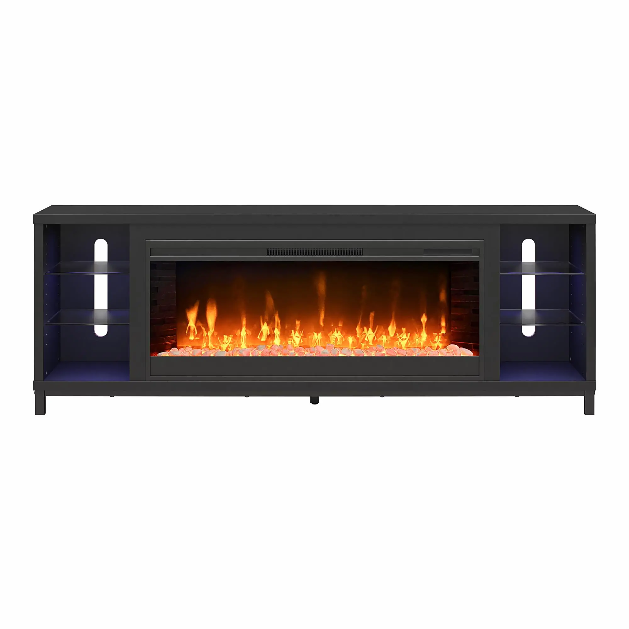 Lumina Black Fireplace TV Stand-1