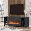 Lumina Black Fireplace TV Stand