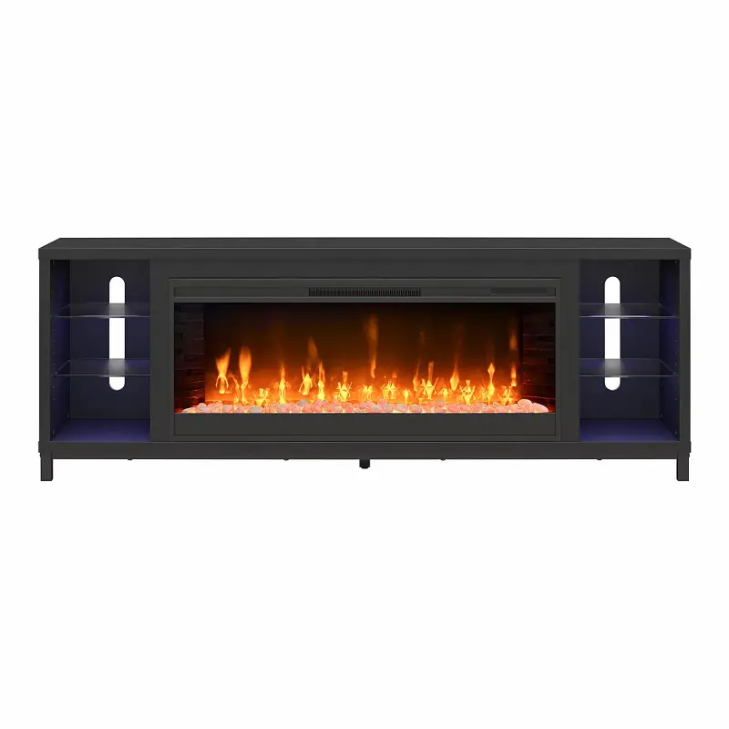 Lumina Black Fireplace TV Stand