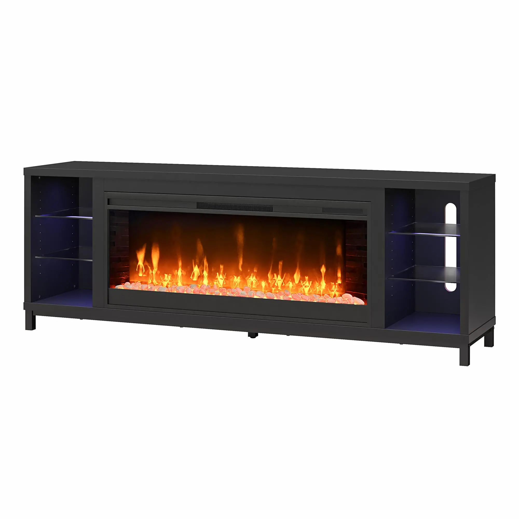 Lumina Black Fireplace TV Stand-1