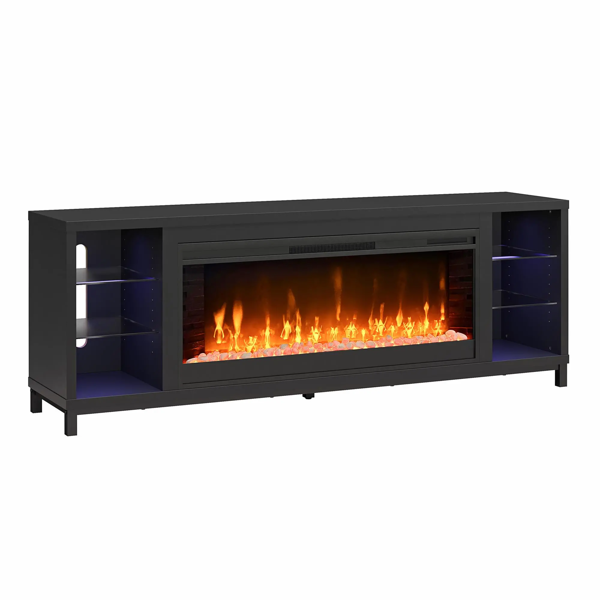 Lumina Black Fireplace TV Stand-4