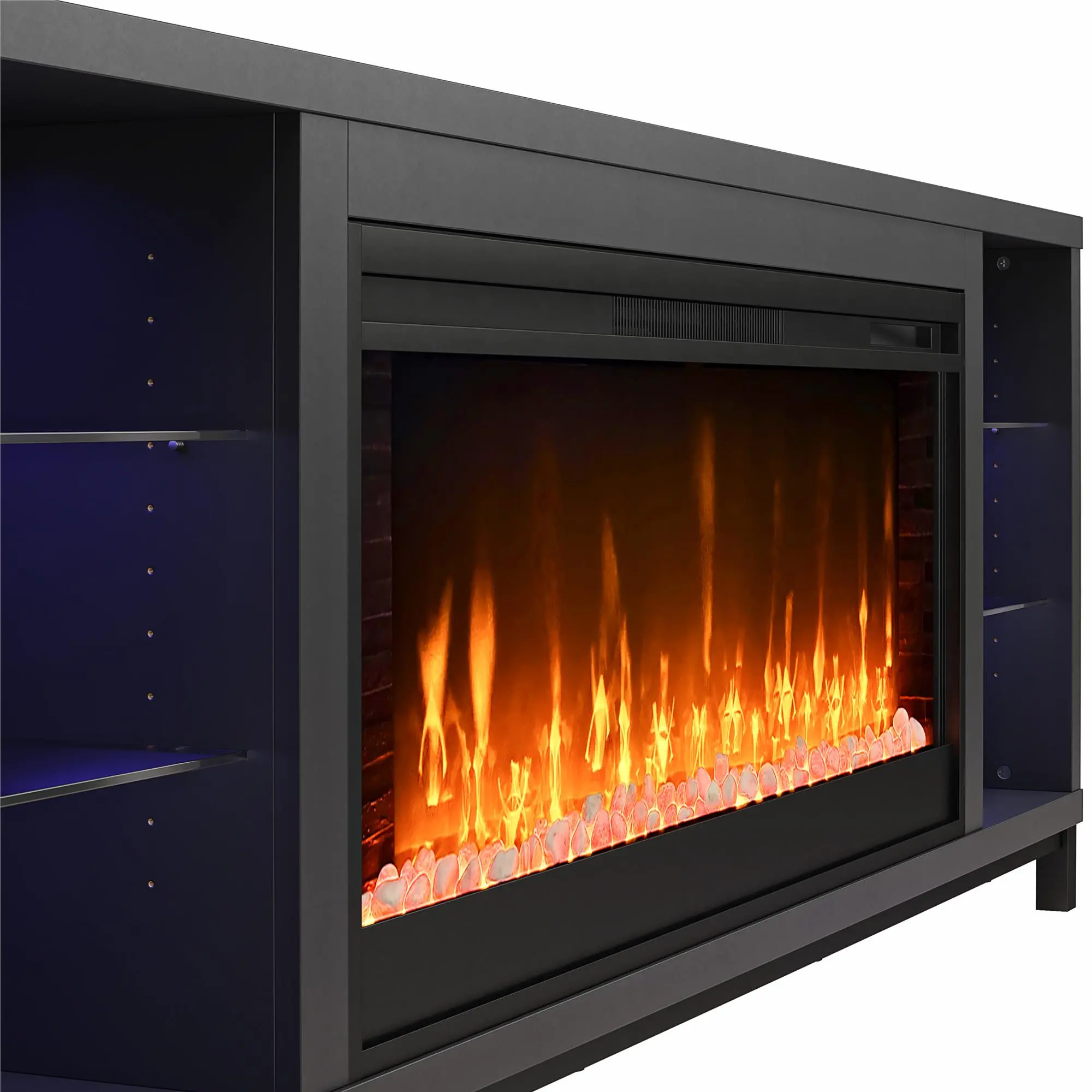 Lumina Black Fireplace TV Stand-5