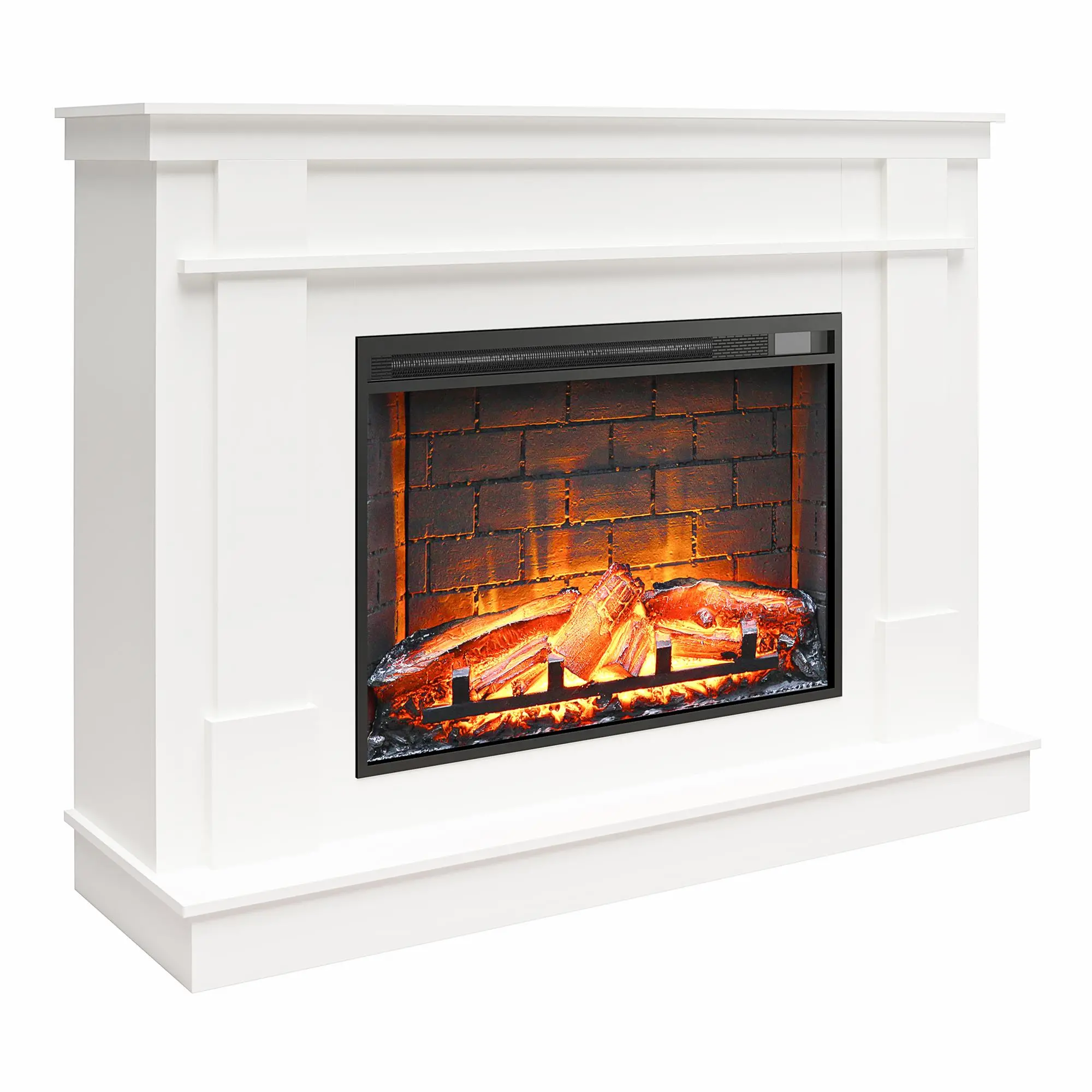 Elmcroft White Fireplace TV Stand-4