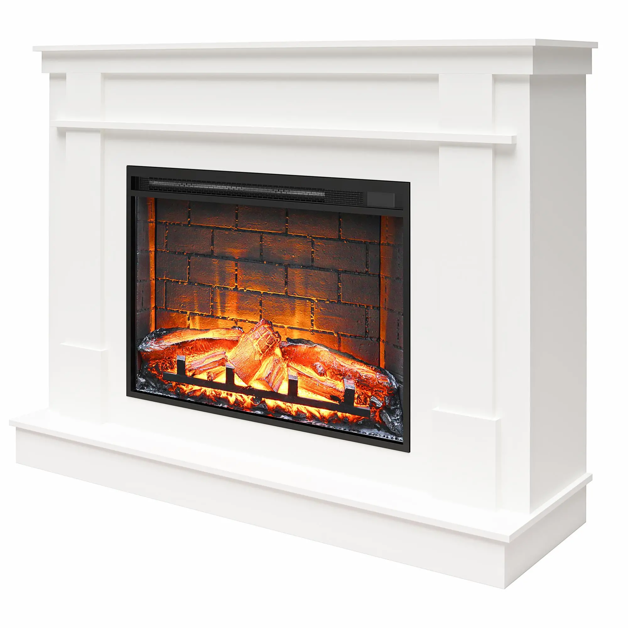 Elmcroft White Fireplace TV Stand-5