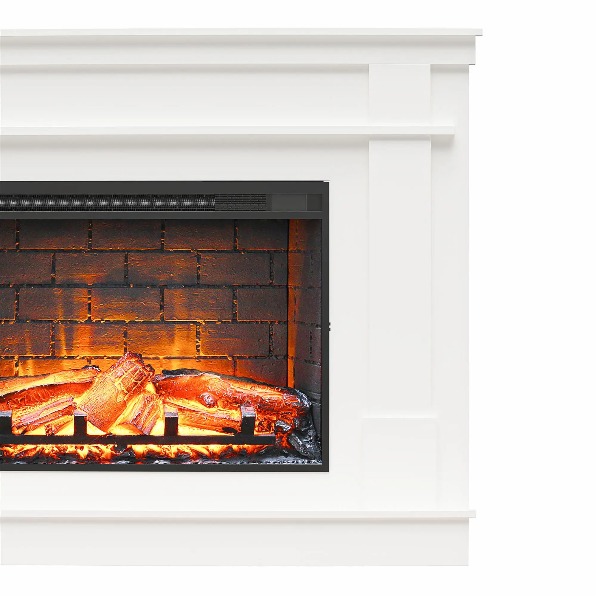 Elmcroft White Fireplace TV Stand-6