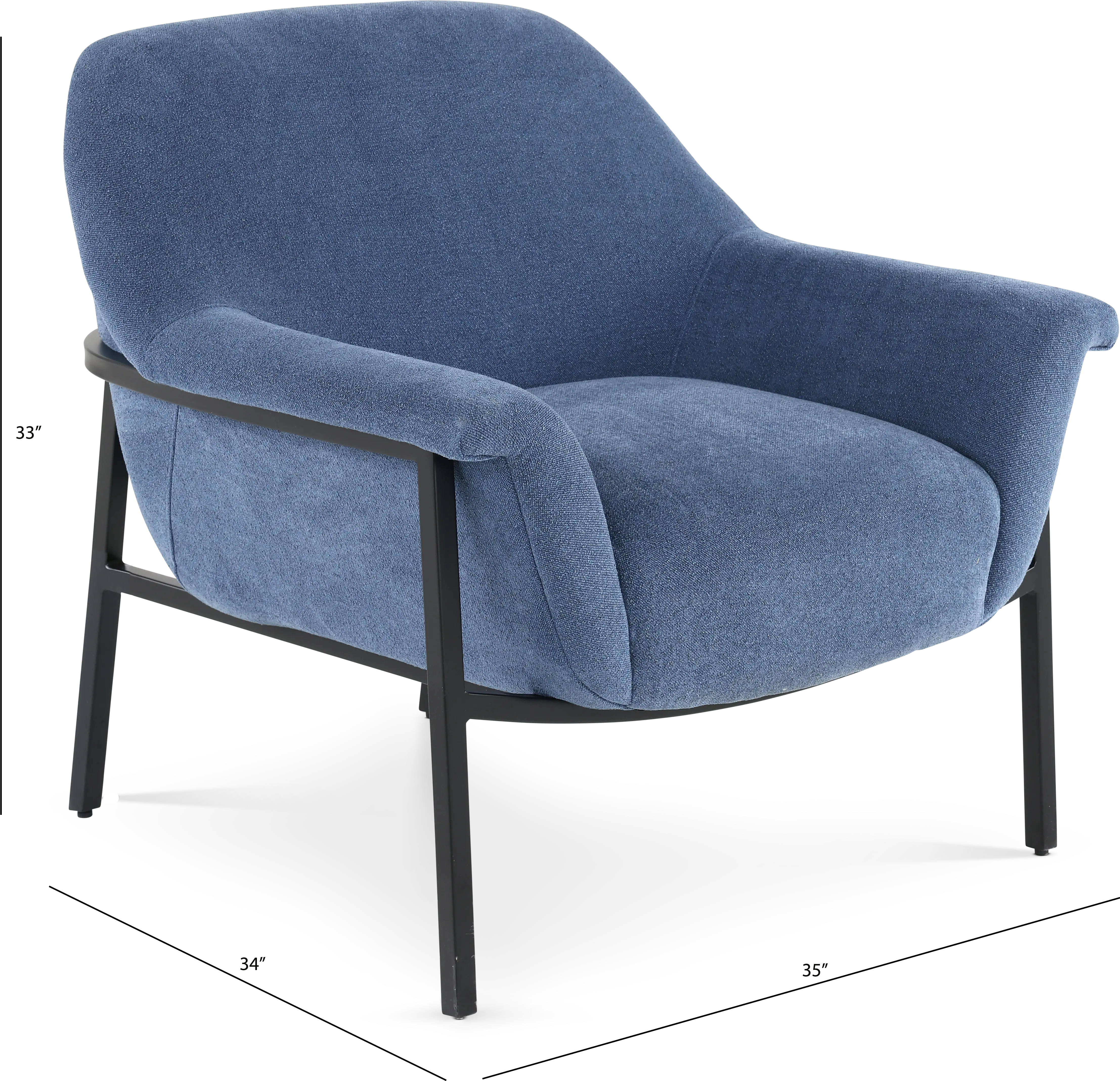 Sabrina Navy Blue Accent Chair-4