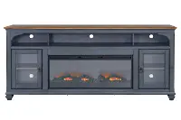 Americanas Blue Fireplace TV Stand
