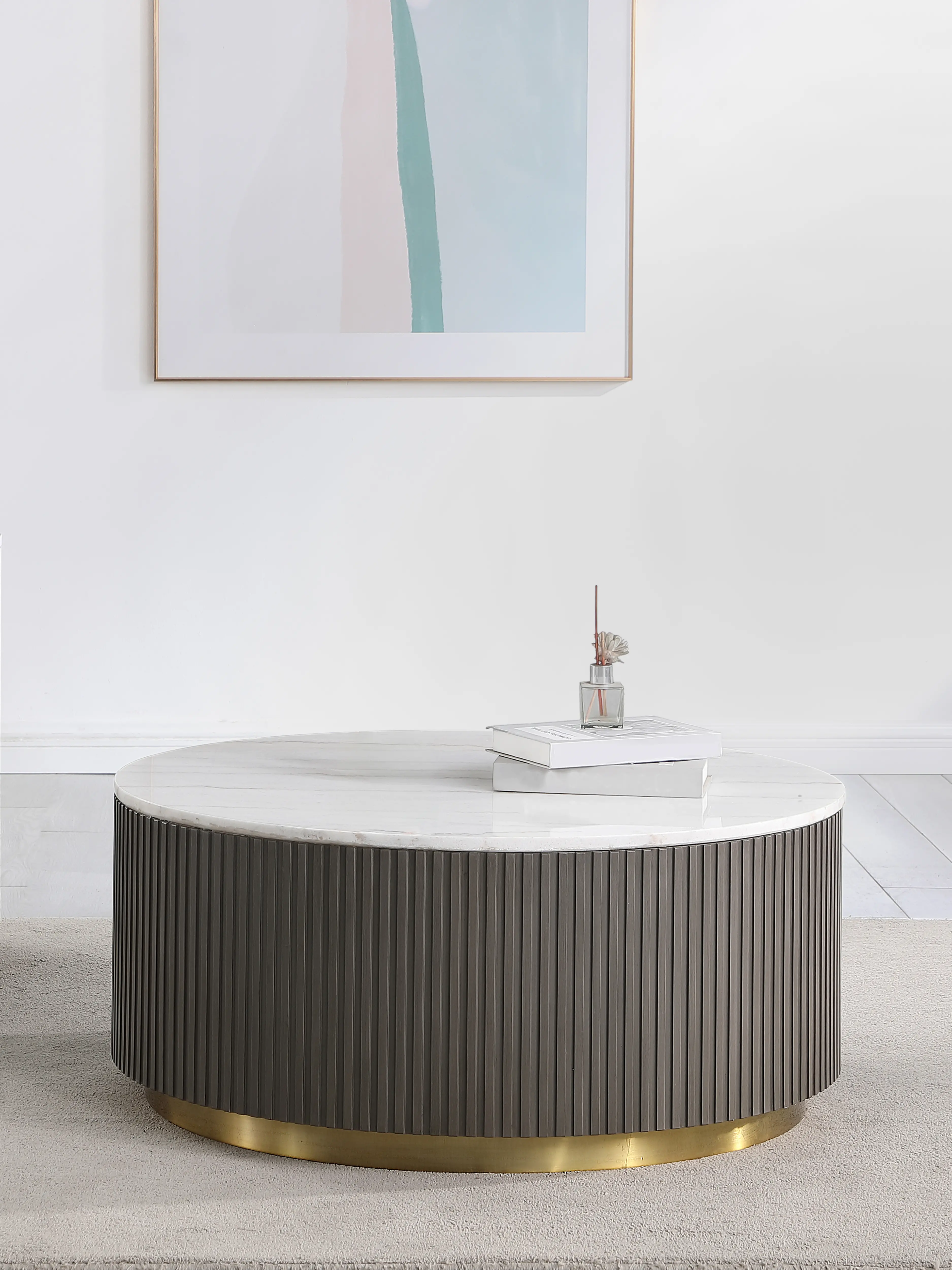 Janson Brown and White Coffee Table-7