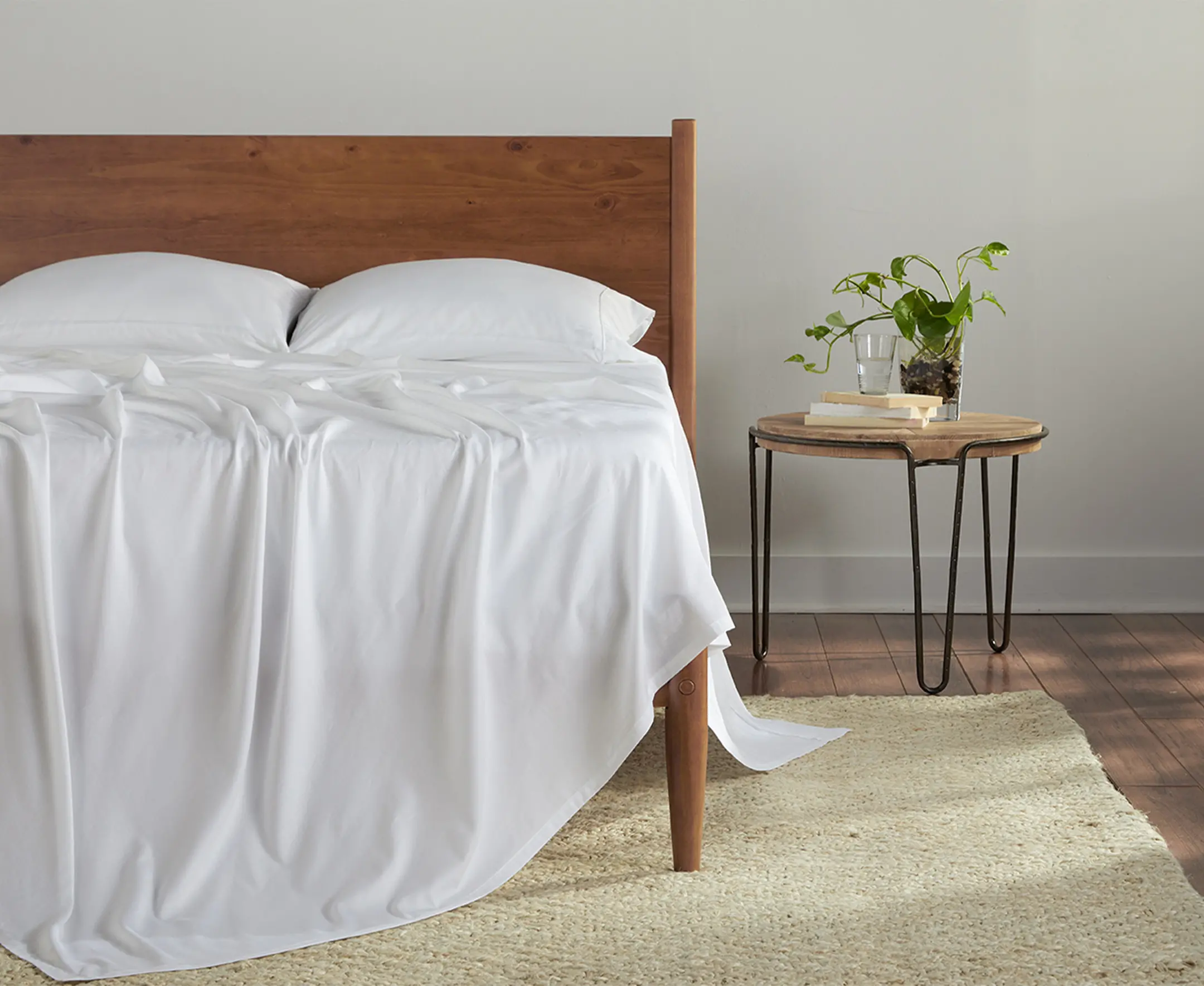 BGS199355 BedGear White Hyper Cotton Split-Head Queen Sheet Set-7