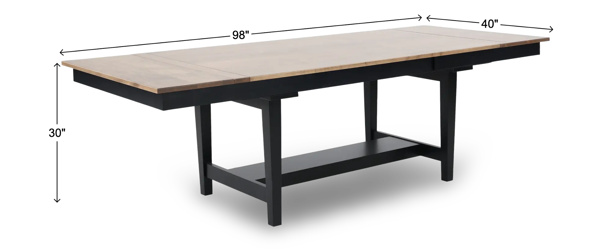 Christopher Natural and Black Trestle Dining Table | RC Willey