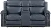 Hensley Marina Blue Power Reclining Loveseat with Console