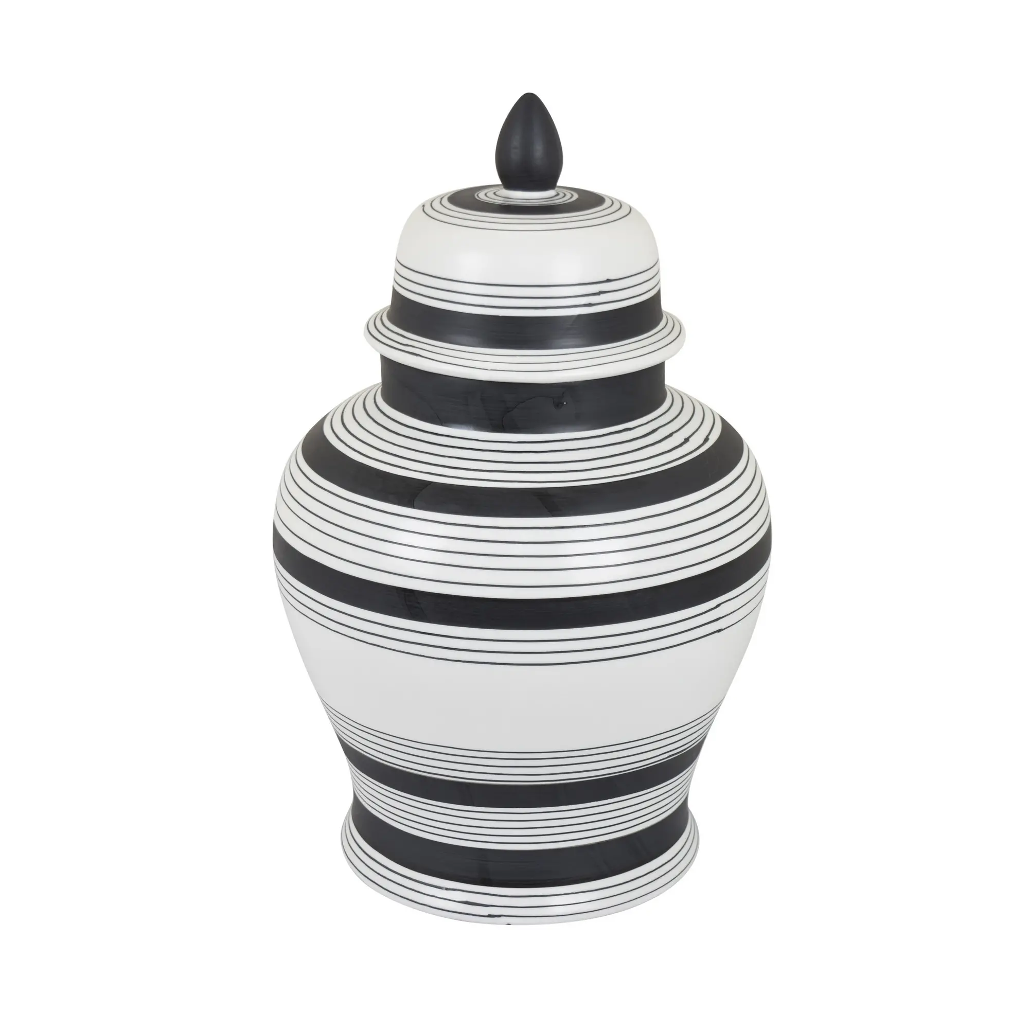 15.75  Black and White Jar with Lid-1