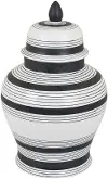 15.75  Black and White Jar with Lid