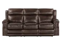 Hensley Espresso Leather Power Reclining Sofa