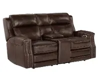 Hensley Espresso Power Reclining Loveseat with Console