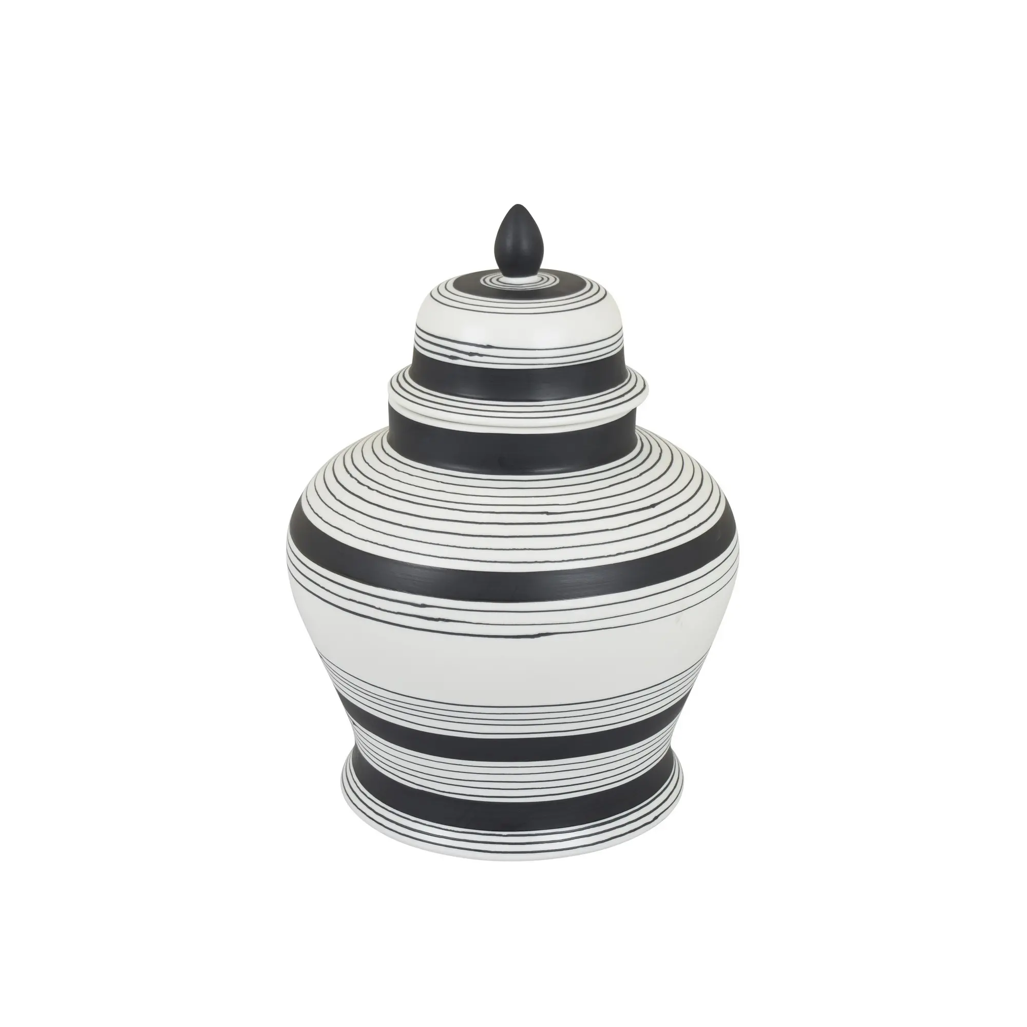12  Black and White Jar with Lid-1