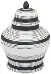 12  Black and White Jar with Lid