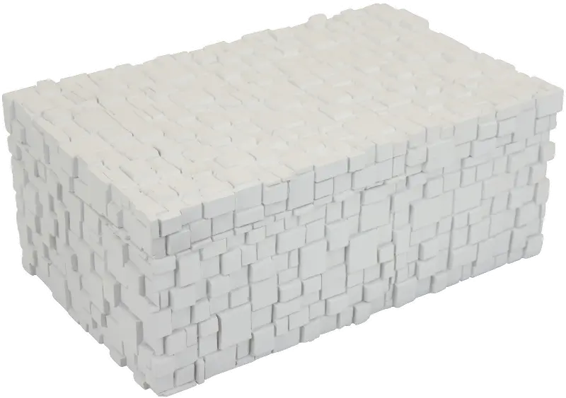 Geo White Textured Decorative Box